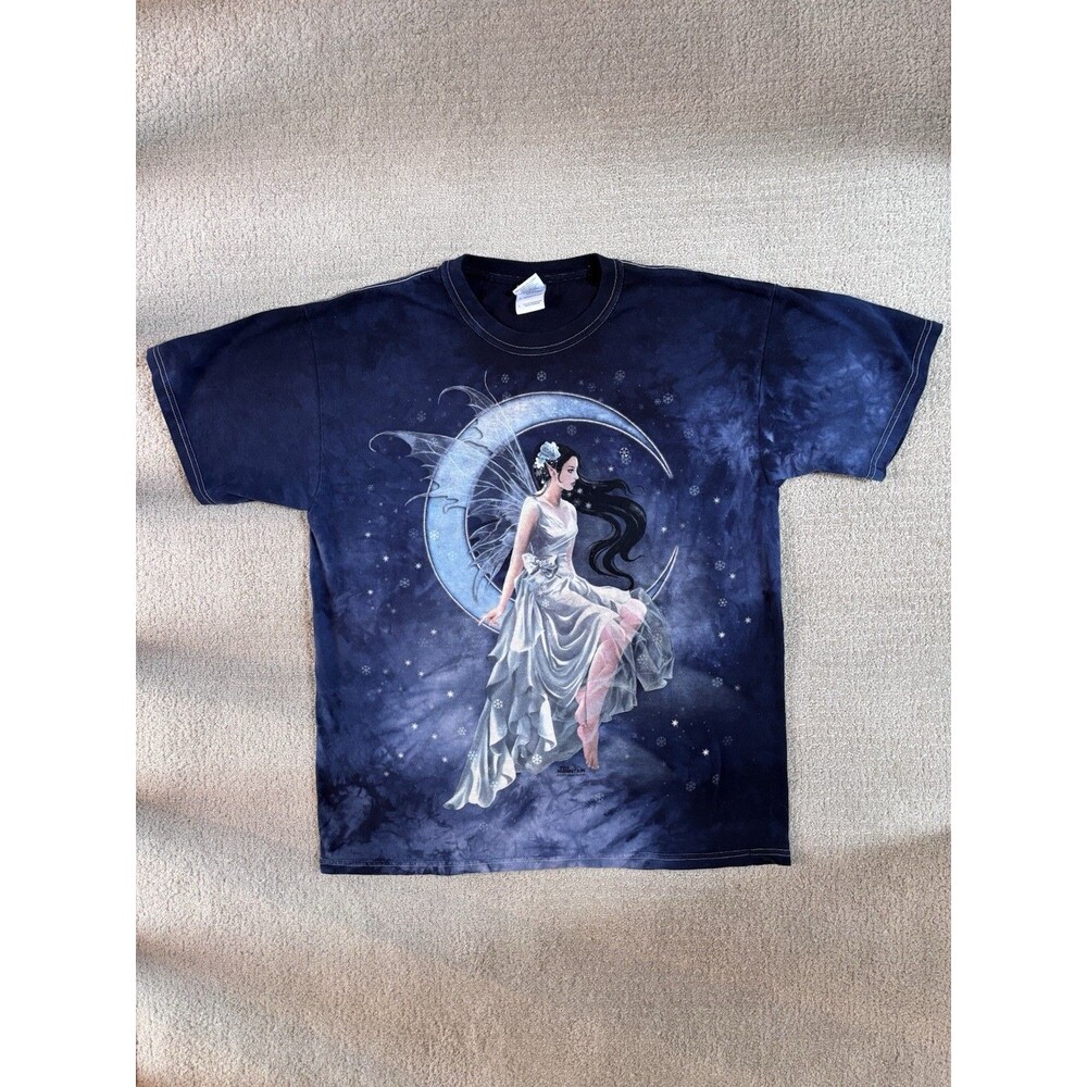 The Mountain Fairy Crescent Moon Pixie Tie Dye Adult L T-shirt Fantasy Whimsy
